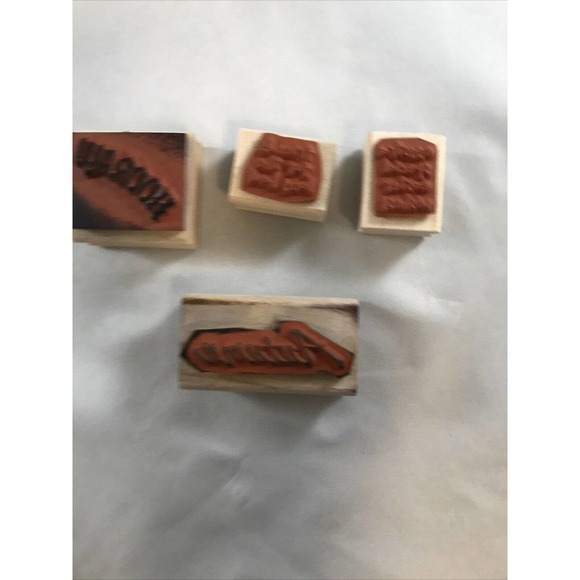 Lot of 24 Wood Mounted Rubber Crafting Stamps Words and Phrases * N3-4 - Picture 6 of 7